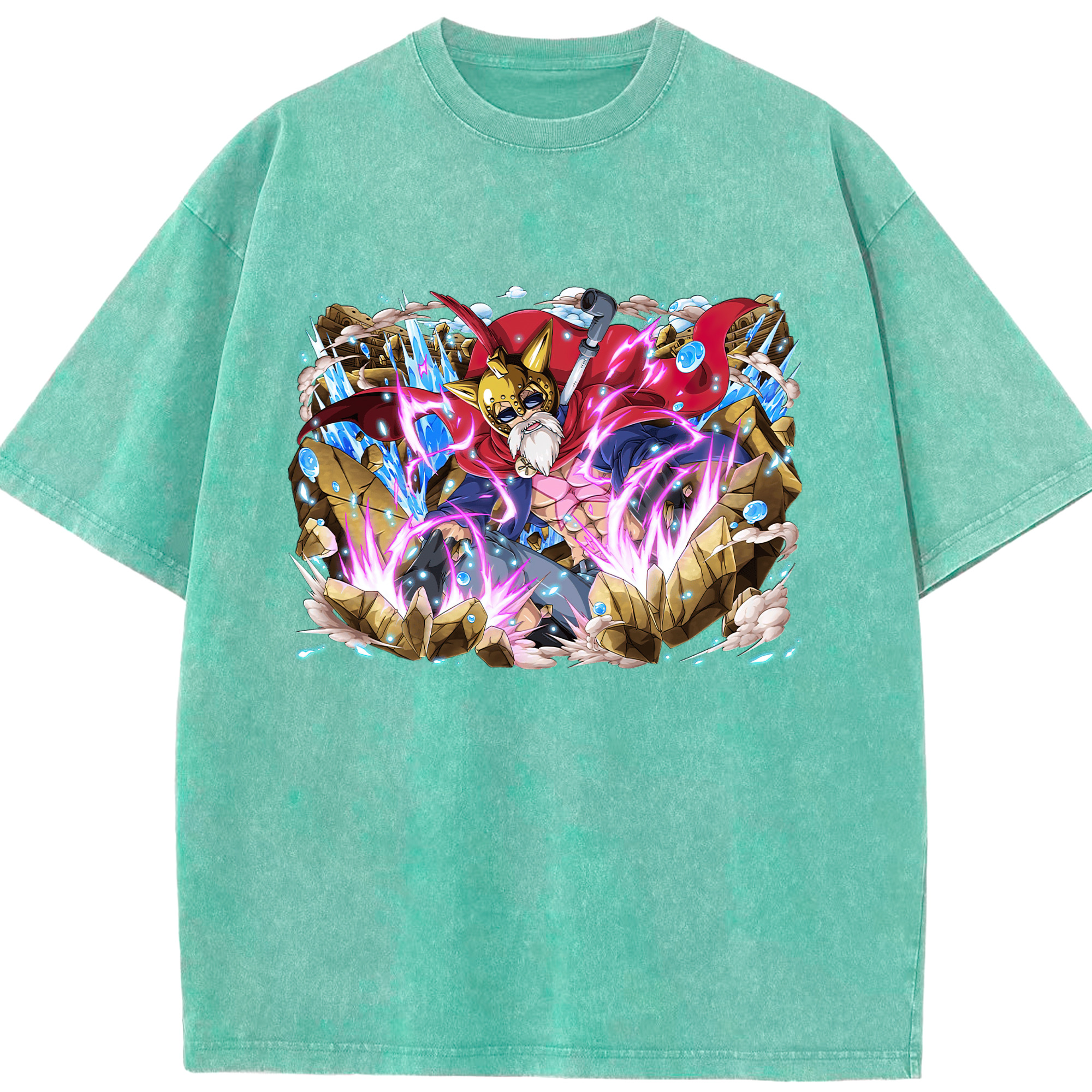 ワンピース モンキー・D・ルフィ ONE PIECE Monkey D. Luffy 綿100% ヴィンテージ風 半袖Tシャツ（フロントプリント）